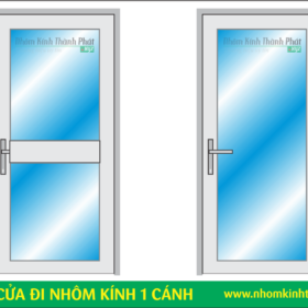 Bản vẽ cửa đia nhôm kính