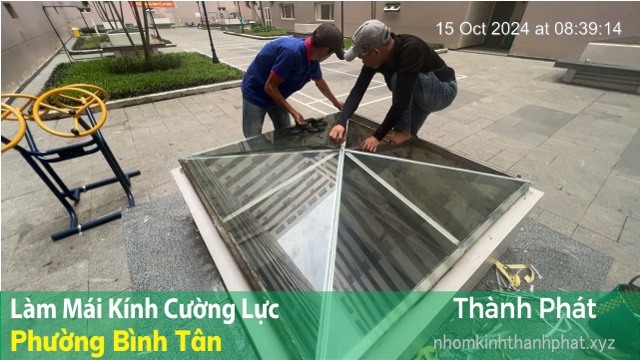 làm mái kính phường Bình Tân - TPHCM