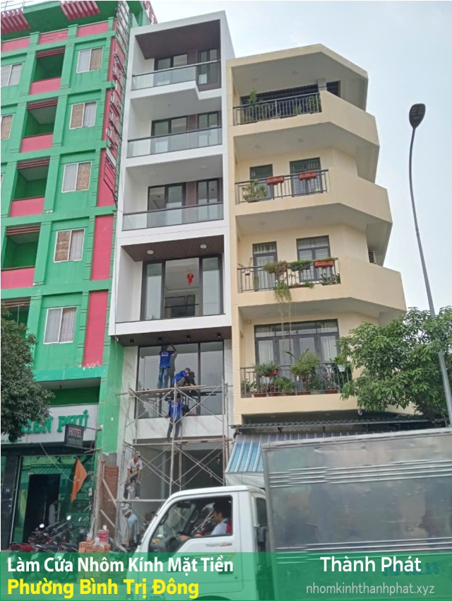 Làm mặt tiền nhôm kính trọn gói, uy tín tại Bình Trị Đông